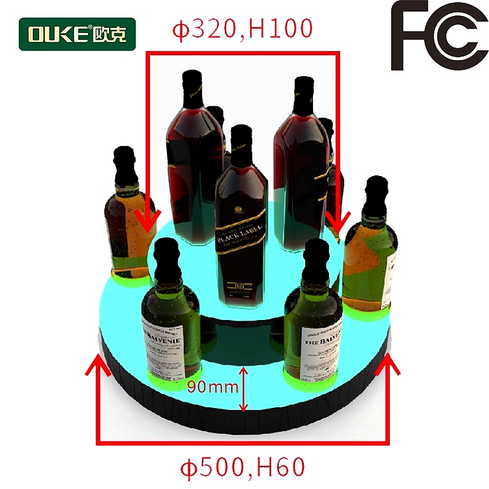 亞克力帶燈酒水展示架